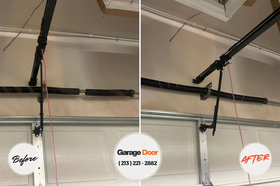 Before and after: garage door repair Bunkie, LA
